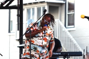 Singer performing on stage